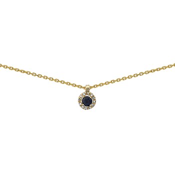 Collier Brillaxis or jaune 18 carats saphir diamants
