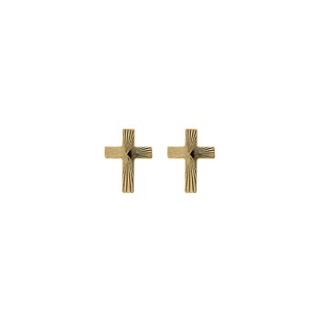Boucles d'oreilles Brillaxis or jaune croix ciselée