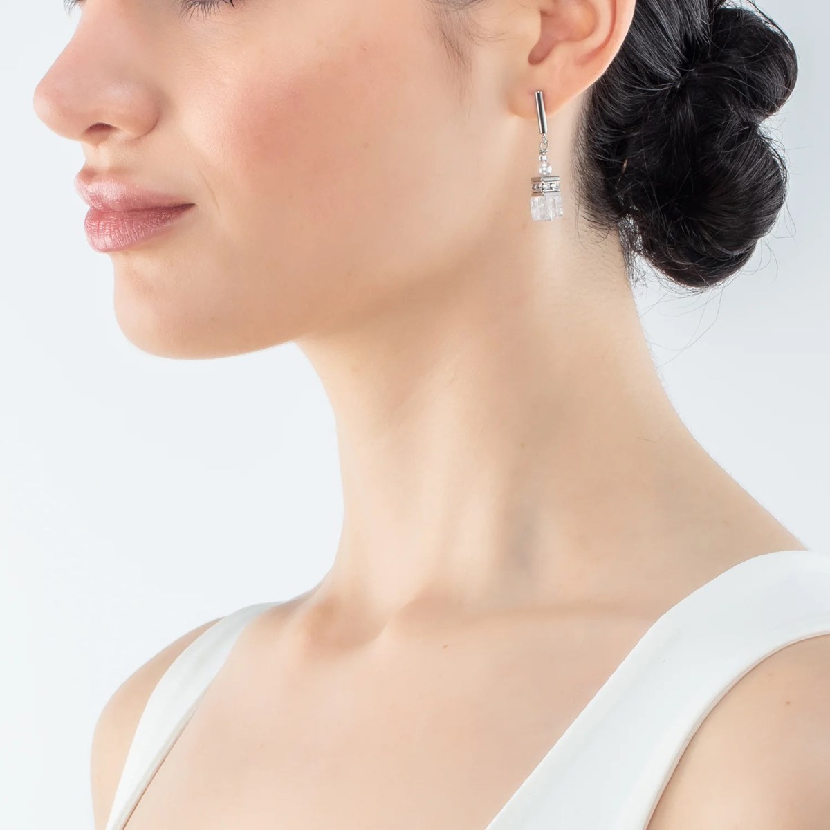 Boucles d'oreilles Coeur de Lion GéoCube Précious
Fusion pearls blanc - vue 2