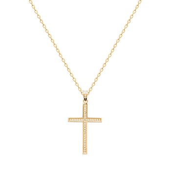 Pendentif Brillaxis croix plaqué or oxydes