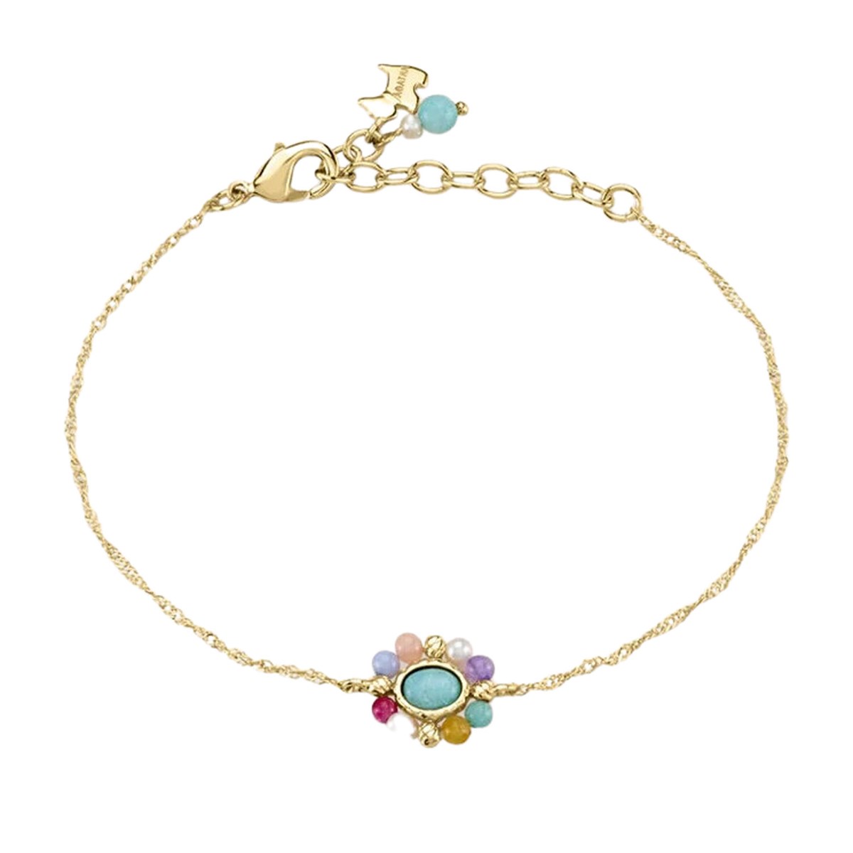 Bracelet Agatha Arlequin doré multicolore