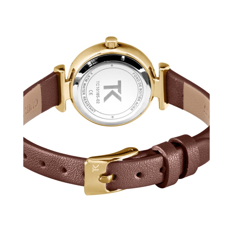 Montre femme analogique Trendy Kiss - Bracelet cuir - Boitier empierré - Adèle - vue 3