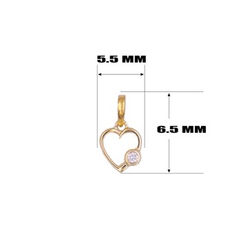 Collier - Pendentif Or Jaune et Diamant - Coeur - Chaine Dorée
