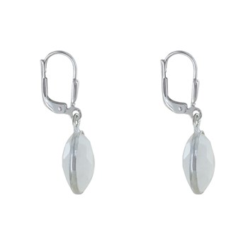925 Sterling Silver Faceted Moonstone Disc Earrings