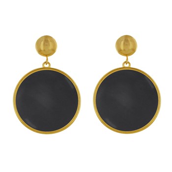 Oorbellen Goud Metalen Studs Doorschijnend Gekleurde Cirkel