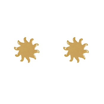 Boucles d'Oreilles Plaqué Or Soleil Dentelé