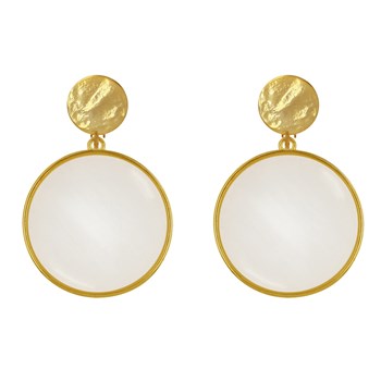 Boucles d'Oreilles Clip Métal Doré Cercle Coloré Translucide