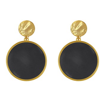Boucles d'Oreilles Clip Métal Doré Cercle Coloré Translucide