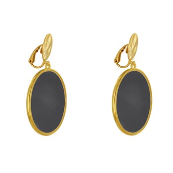 Boucles d'Oreilles Clip Métal Doré Cercle Coloré Translucide