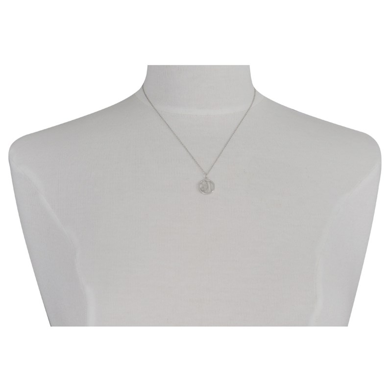 Pendentif Argent 925 Médaille Ronde Ajourée Vierge en Prière - vue 2