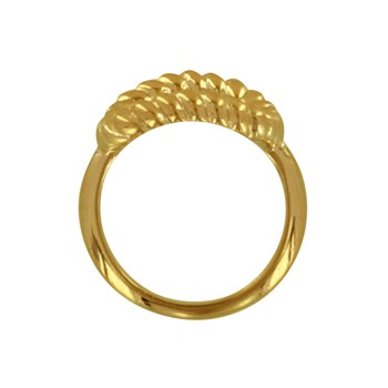 Gold-plated Openwork Twisted Rectangle Ring