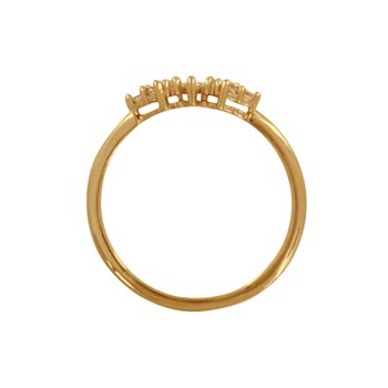 Bague Plaqué Or Couronne de Strass Ronds Ovale Rectangles