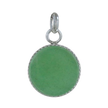 Pendentif Argent 925 Rond Dentelé d'Aventurine