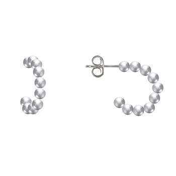 Boucles d'Oreilles Argent 925 Demi Créoles de Billes