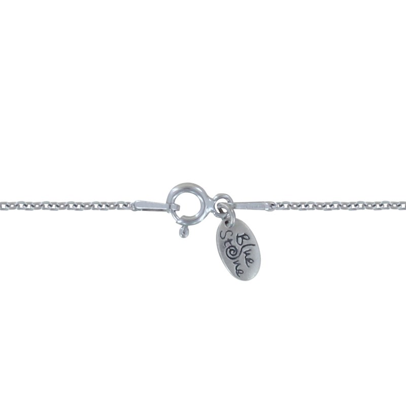 Collier Chaine Argent 925 Rhodié Perles Facettées de Tanzanite et Une Perle de Larimar - vue 3