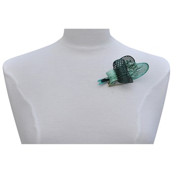 Broche Laiton Algas en Cuir