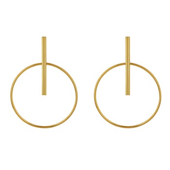 Boucles d'Oreilles Laiton Doré Tige et Anneau