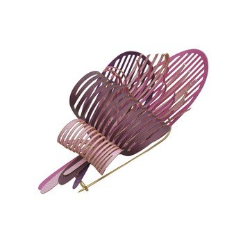 Broche Laiton Algas en Cuir