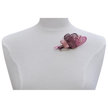 Broche Laiton Algas en Cuir