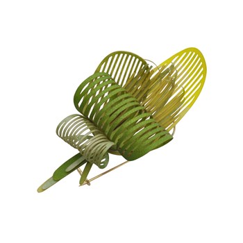 Broche Laiton Algas en Cuir