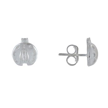 Boucles d'Oreilles Clous Argent 925 Coccinelle