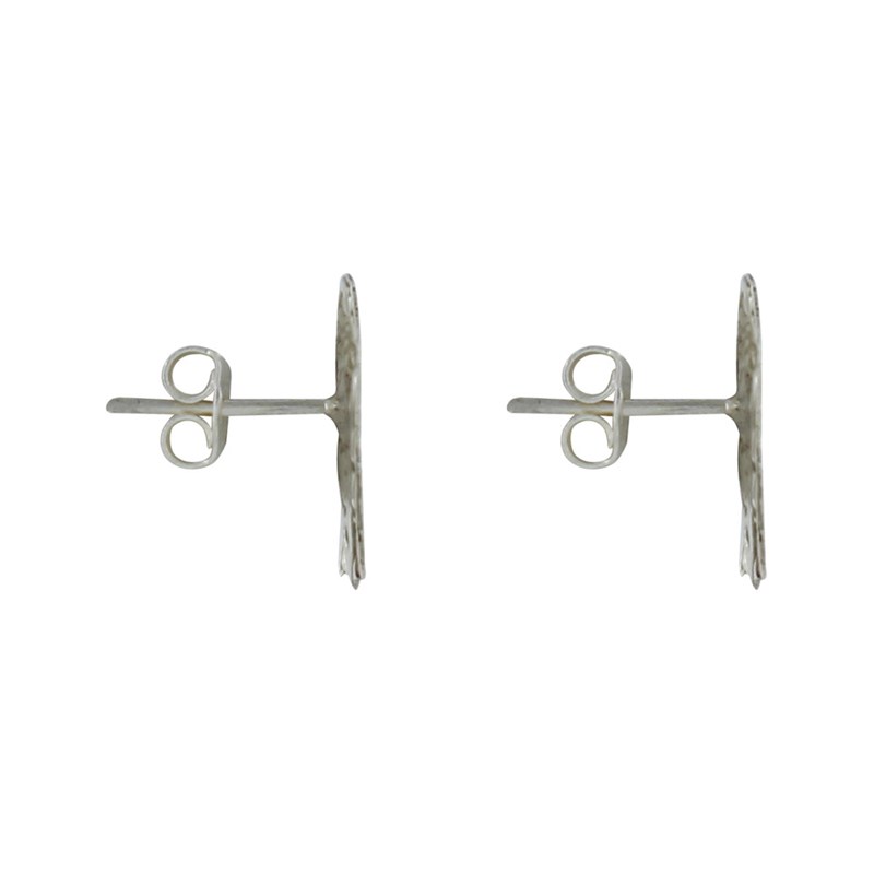 Boucles d'Oreilles Clous Argent 925 Visage Vert - vue 3