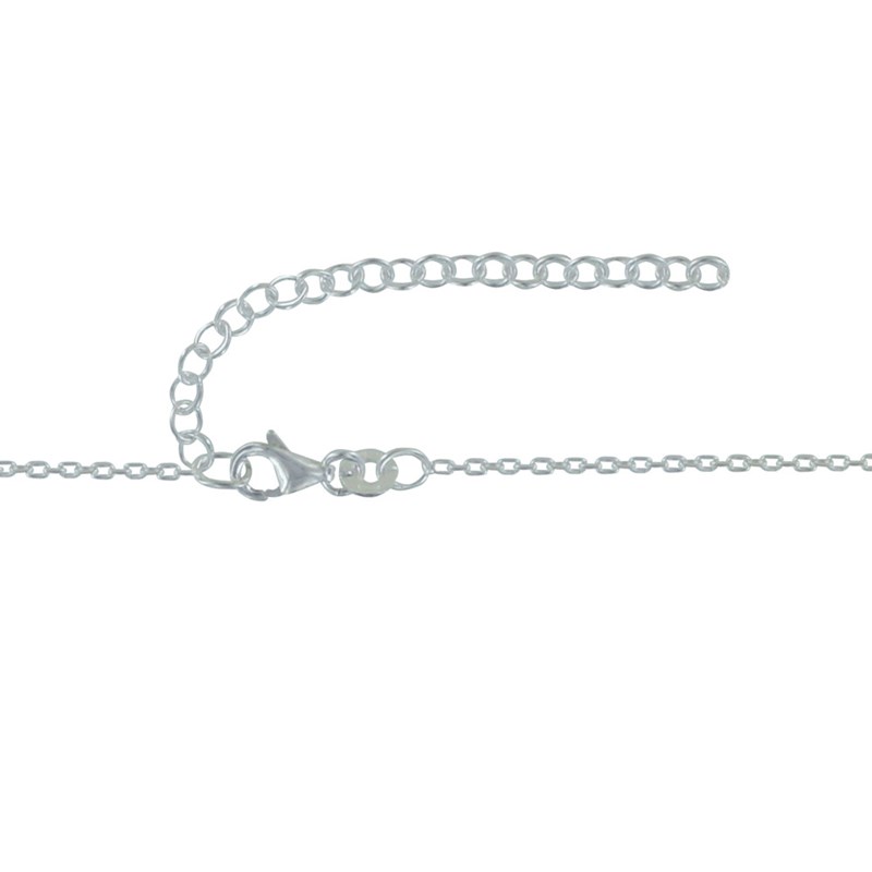 Collier Chaine Argent 925 et Strass - Rouge - vue 3