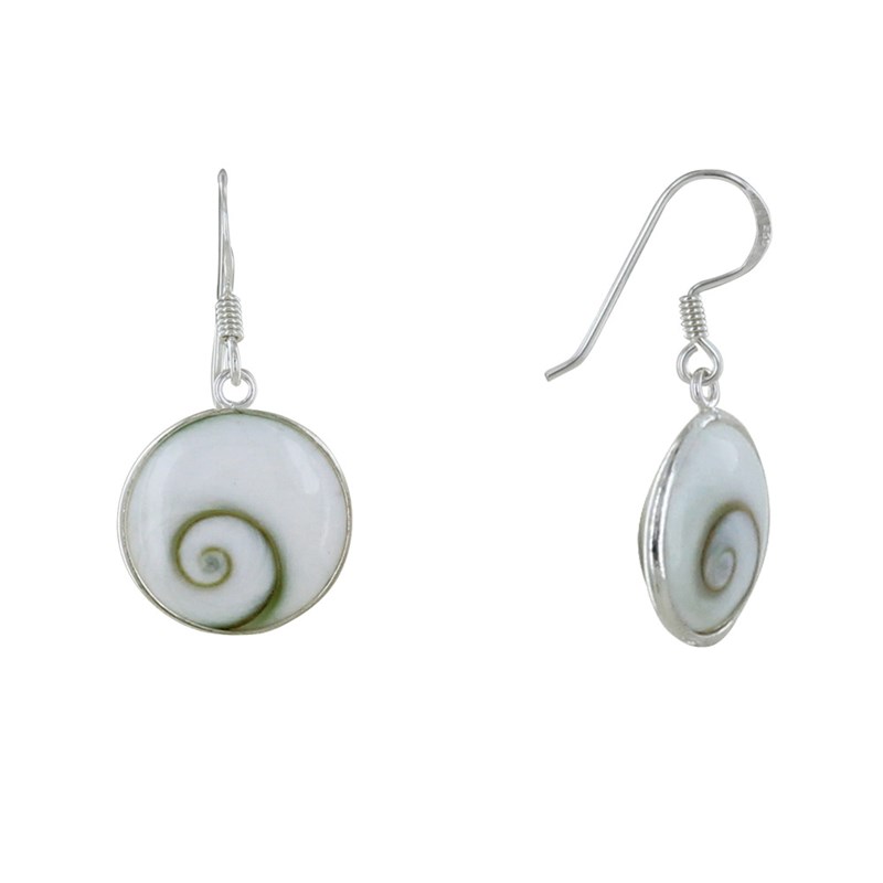 Boucles d'Oreilles Argent 925 Petit Crochet Grand Oeil de Sainte Lucie Rond