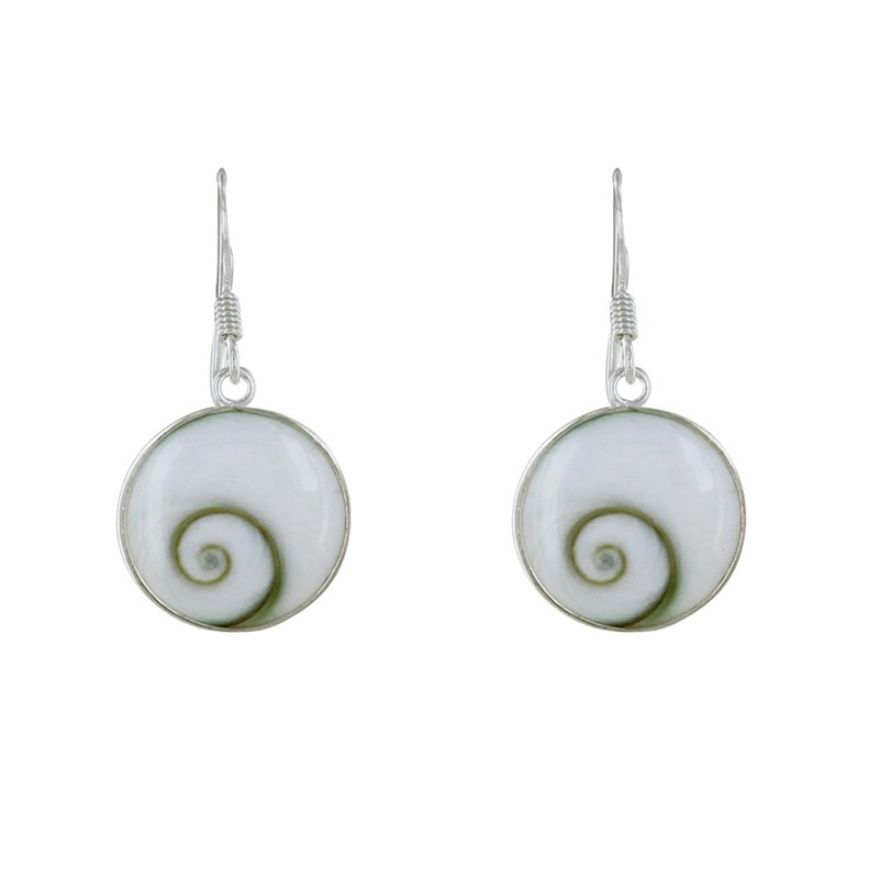Boucles d'Oreilles Argent 925 Petit Crochet Grand Oeil de Sainte Lucie Rond - vue 2