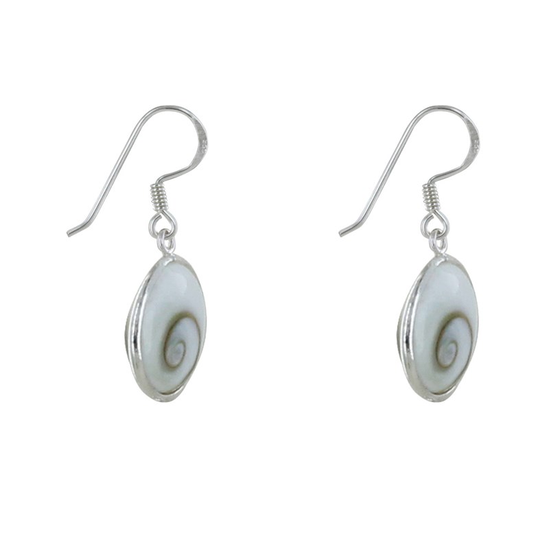Boucles d'Oreilles Argent 925 Petit Crochet Grand Oeil de Sainte Lucie Rond - vue 3