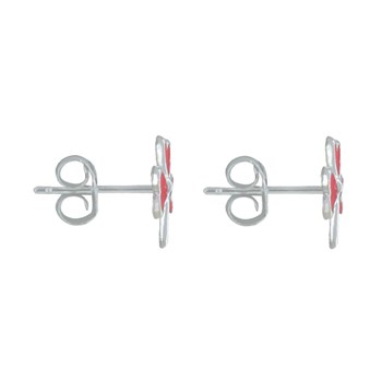 Boucles d'Oreilles Argent 925 Trèfle Emaillée