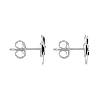 Boucles d'Oreilles Argent 925 Trèfle Emaillée