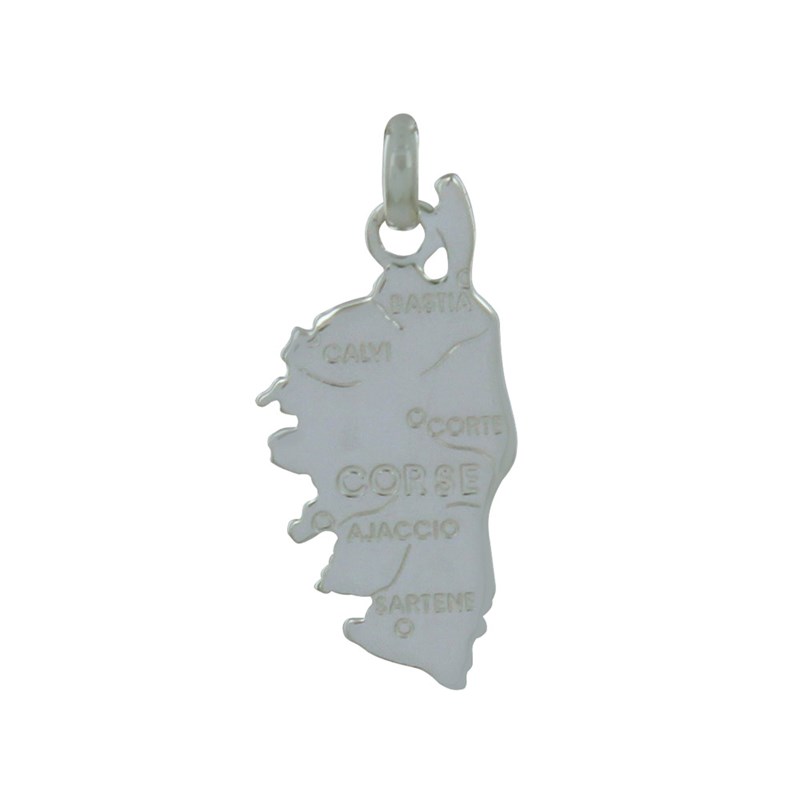 Pendentif Argent 925 Carte Corse