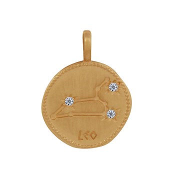 Gold-plated Lion Constellation and Strass Pendant