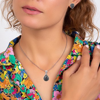 SC Kristallen halsketting en oorbellen