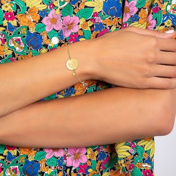 Bracelet lettre B en acier inoxydable par SC Bohème orné d'un véritable diamant blanc