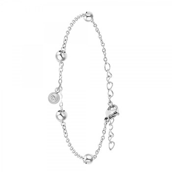 SC Crystal stainless steel bracelet adorned with a genuine white diamond