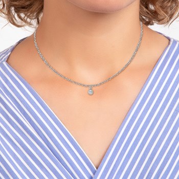 Chaine maille forçat SC Crystal ornée d'un véritable diamant blanc