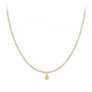 Chaine maille forçat par SC Bohème ornée d'un véritable diamant blanc