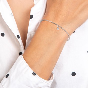 Bracelet maille forçat SC Crystal orné d'un véritable diamant blanc