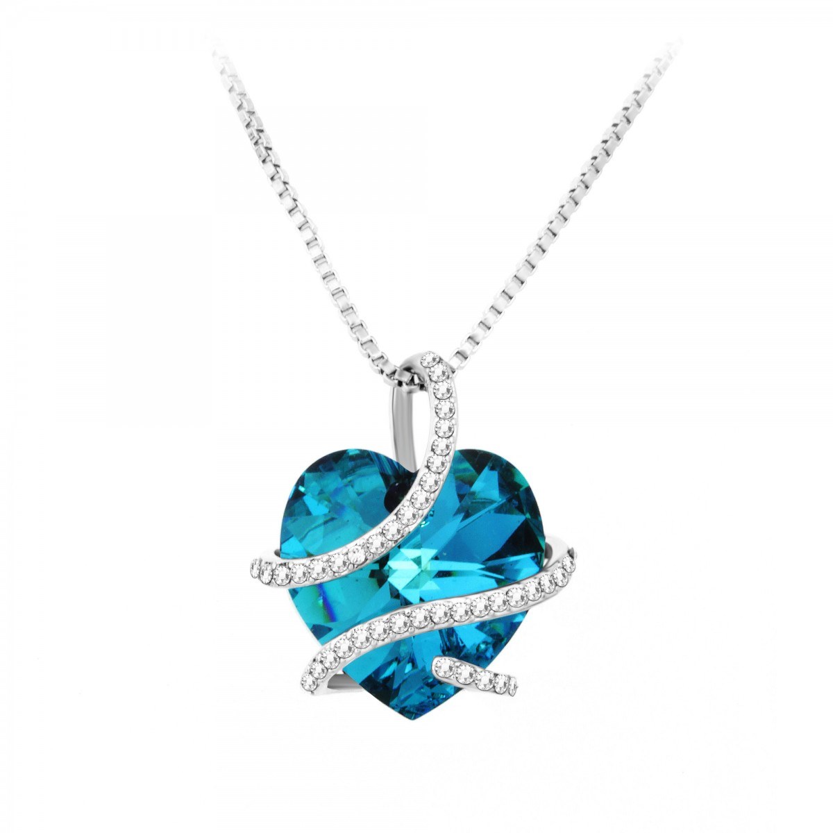 Collier coeur SC Crystal orné de Cristaux scintillantss