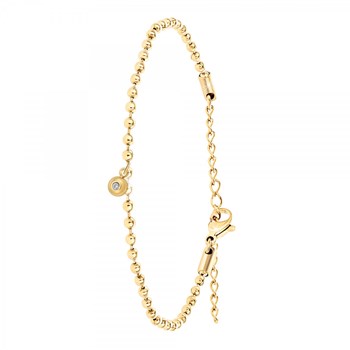 Bracelet maille boule par SC Bohème orné d'un véritable diamant blanc
