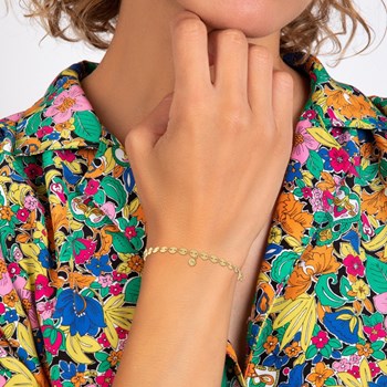 Coffee bean bracelet by SC Bohème adorned with a genuine white diamond