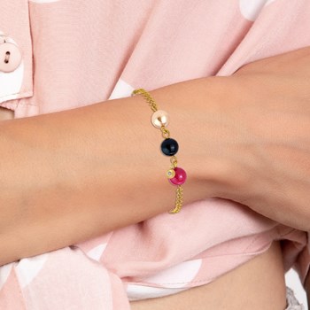 Bracelet décoré de perles par SC Bohème et orné d'un véritable diamant blanc