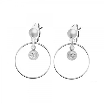 SC Crystal genuine white diamond earrings