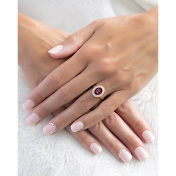 Bague en Or Jaune 750 ornée de Rubis et Diamants | Aden vous Offre la Passion