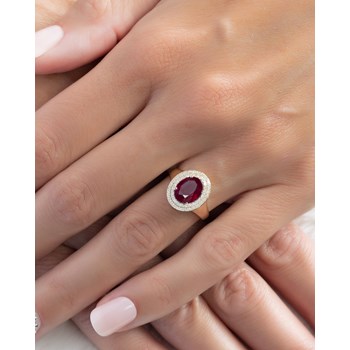Bague en Or Jaune 750 ornée de Rubis et Diamants | Aden vous Offre la Passion