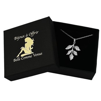 Natural elegance and refinement 925 Rhodium Silver pendant leaf necklace