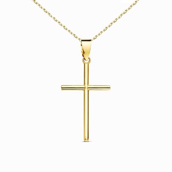 Collier - Médaille Croix Or 18 Carats 750/000 Jaune - Chaine Dorée