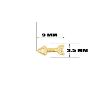 Boucles d'Oreilles Or Jaune Fleche